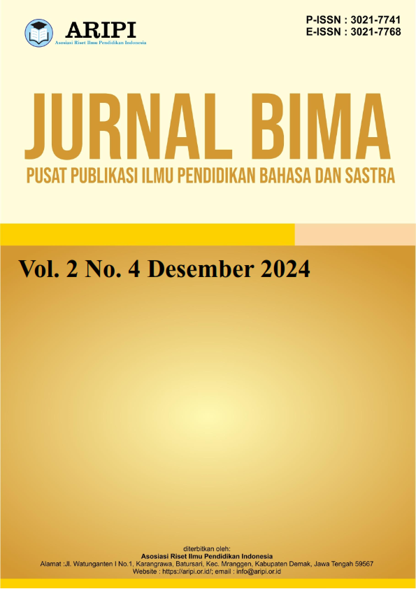 					View Vol. 2 No. 4 (2024): Desember : Jurnal Bima : Pusat Publikasi Ilmu Pendidikan Bahasa dan Sastra
				