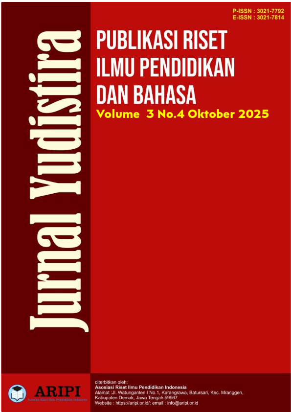 					View Vol. 3 No. 4 (2025): Jurnal Yudistira : Publikasi Riset Ilmu Pendidikan dan Bahasa
				